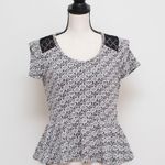 Anthropologie Anthro Knitted & Knotted Jacquard Peplum Top Photo 1