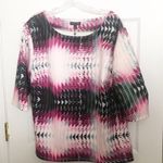 6th & Lane Geometric Print Pink Scuba Top Size 18 Photo 0