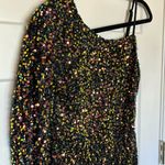 NWT One Shoulder Black Mermaid Sequin Dress M0622 Photo 2