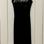 Cachet VTG Y2K black metallic beaded midi dress prom homecoming formal size 4 Photo 0