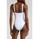 Ramy Brook Myra One-Piece Swimsuit in White/Gold Size Small Photo 1