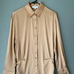 Mable sz S tan silky blouson mini cocktail dress‎ Photo 1