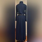 Jonathan Logan Blue Turtle Neck Maxi Dress Comes With Gold Belt.Zip In Back Sz S Photo 7