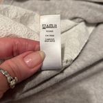 Loft  size small long sleeve grey sweater with white lace inset on sides EUC Photo 4