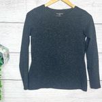 Talbots  Black Metallic Gold Speckled Long Sleeve T-Shirt Top Size Small Petite Photo 7