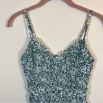 Abercrombie & Fitch Smocked Mini Dress Small Green White Photo 3
