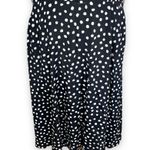 Vintage 1990s Maxi Dress Sleeveless Black White Polka Dot Print Cowl Neck Flowy Size 12 Photo 5