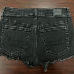American Eagle Black Hi-Rise Shortie Super Super Stretch Shorts with Lace Size 6 Photo 2