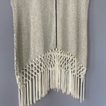 Tart  Gray Macrame Fringe Chastity Top Mixed Print Size XS Photo 4