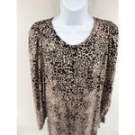 Rebecca Taylor Shift Dress Size 12 Long Sleeve Silk Leopard Animal Print Photo 7