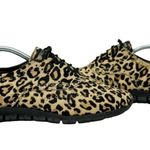 Cole Haan  Zerogrand Leopard Print Calf Hair Wingtip Oxford Sneakers Brown Size 7 Photo 1