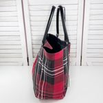 Victoria's Secret  Tartan Plaid Floral Vine Weekender Tote Bag Large Red Black Photo 2