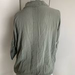 Brandy Melville  small tie-hem sage green/gray V-neck blouse Photo 4