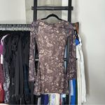 Motel Rocks  Sevila Long Sleeve Mini Dress In Botanical Dark Brown Photo 11