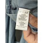 Mable Denim Romper Womens Small Collared Button Up Lantern Sleeve Blue Shorts Photo 4