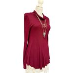 Anthropologie Deletta Burgundy Cowl Neck Tunic Top with Necklace - Size S Photo 4