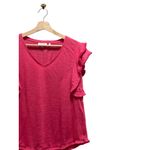 Chico's Flutter Sleeve Linen Top Pink Size 1(M) Coastal Beach Summer Resortwear Photo 7