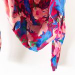 ZARA Draped Floral Print Long Sleeve Cropped Top Photo 4