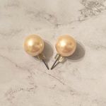 Pastel Rose Gold Faux Pearl Earrings Photo 0