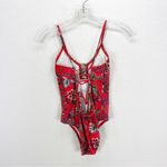 Ella Moss NEW Floral Romance One Piece Swimsuit Red Size Small S Photo 6