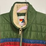 Aviator Nation  Green Varsity Jacket with Multicolor Stripes Photo 3