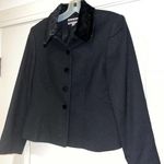 Amanda Smith  Petites Black Wool Jacket Blazer Women’s Size 8P fur collar Photo 0