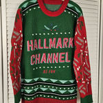 Hallmark ‎ Channel Womens #1 Fan Crewneck Ugly Christmas Sweater Medium Photo 0