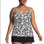 Lands' End Lands’ End Square Neck Underwire Tankini Top Swimsuit NEW Photo 2
