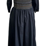 Old Navy  Cottagecore Black Smocked Bodice Maxi Dress 100% Cotton Size L Tall Photo 0
