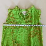 Rachel Zoe  Neon Green gold orange paisley tie neck loose fit top Size XS Photo 6