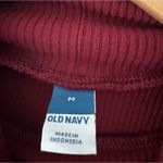Old Navy NEW!!  Burgundy Wine Red Ribbed Fitted Mock Neck Long Sleeve Dress Photo 5
