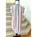 Cloth & Stone  Anthropologie Linen Blend Red, Navy & White Dress Photo 2