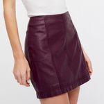 Free People NWOT Faux Leather Burgundy Mini Skirt Photo 1