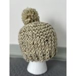 Handmade Love Nana  Chunky Knit Wool Blend Winter Hat w/PomPom Oatmeal Beige OS Photo 8