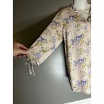 Joan Rivers  Blouse Womens 6 Pink Floral Button Front 3/4 Sleeve Tunic Top Photo 3