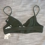 Aerie  Olive Green w/shimmer tones Ribbed bikini top | XS | NWT Photo 2