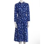 Carolina Herrera  cotton Blue and White Floral Long Sleeve self-tie belt Dress Photo 1