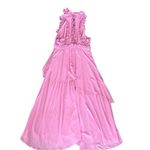 TALULAH La Maison  Women’s Jodi Ruffle High Neck Pleated Orchid Pink Midi Dress L Photo 6