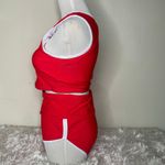 Red White Sporty Two Piece Bikini High Waist Tank Style Sz Small Photo 1