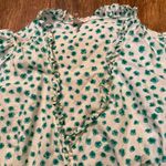 Rebecca Taylor  Size 8 Emerald‎ Daisy Dress Wrap Ruffle 3/4 Puff Sleeve Floral Photo 6