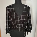 Madewell •• Black Wrap Top‎ in Windowpane Photo 0