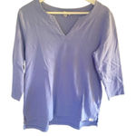 Orvis  3/4 sleeve prima cotton light blue vneck  medium Photo 0