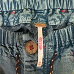 Free People  Blue and Yellow Patterned Cargo Shorts Photo 3