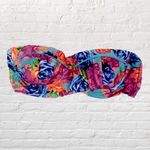 Floral Bikini Top Bandeau Removable Strap Shi Rose Photo 3