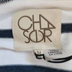 Chaser  Navy and White Stripe Hoodie NWT Size Medium Preppy Nautical Pullover Photo 4