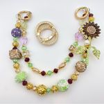 Handmade 🌻Luxury Bag/Phone Chain Charm/Keychain Purple Sunflower Bling Crystal Beads Photo 3