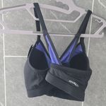 Adore Me NWT  Women's Wirefree Front Zipper Sports Bra 0207 Black Blue Size Large Photo 2