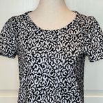 Anthropologie  Postmark Black And White Trace Jacquard Short Sleeve Top Size XS‎ Photo 3