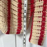 ZARA Bloggers Favorite Cream Red button down open crochet sweater short set M/L Photo 7