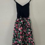 PINK - Victoria's Secret  Black Floral Mini Dress Stretch Casual Comfy Spring XS Photo 4